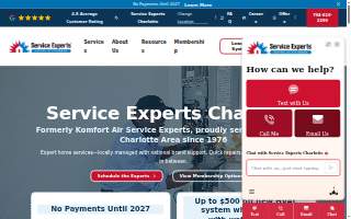 Service Experts Charlotte website