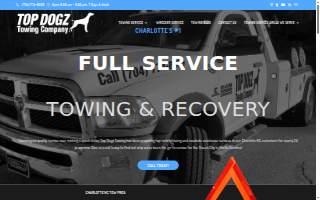 Top Dogz Towing Company of Charlotte website