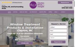Clayton Blinds and Designs website