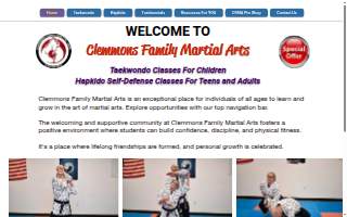 Clemmons Family Martial Arts website