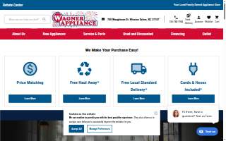 Wagner Appliance Sales of Clemmons website