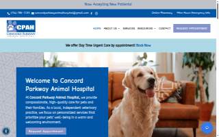 Concord Parkway Animal Hospital website
