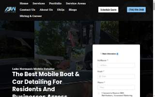 AJW Detailing of Cornelius website