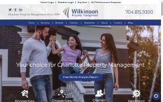 Wilkinson Property Management of Cornelius website