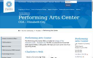 College of the Albemarle Performing Arts Center website