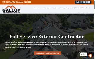 Gallop Roofing & Remodeling, Inc. website