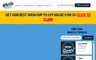Whistle Express Car Wash of Fayetteville website