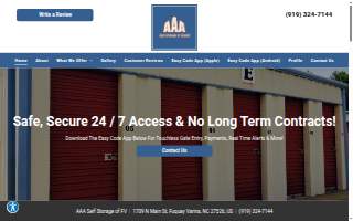 AAA Self Storage of FV website