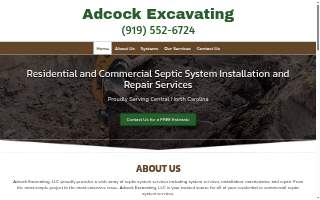 Adcock Excavating LLC website