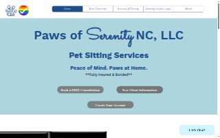 Paws of Serenity NC, LLC website