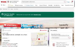 CVS Pharmacy of Garner website