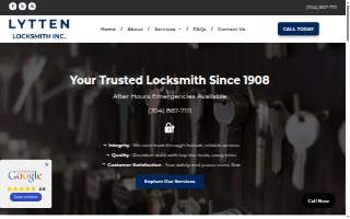 Lytten Locksmith Inc website