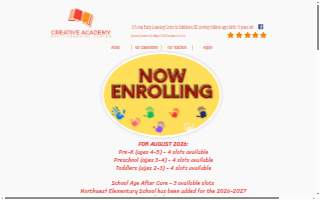 Creative Academy NC website