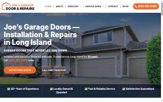 Joe's Garage Door Service website