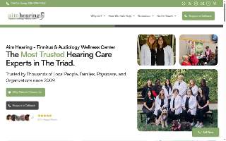 Aim Hearing Tinnitus & Audiology Wellness Center of Greensboro website