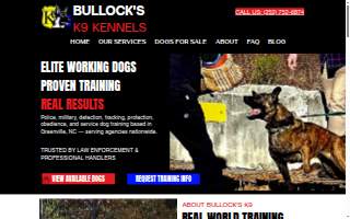 Bullocks K9 Kennels and Training website