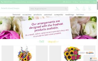 Butterfly Kissed Floral Designs website