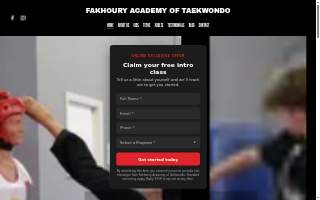 Fakhoury Academy Of Taekwondo website