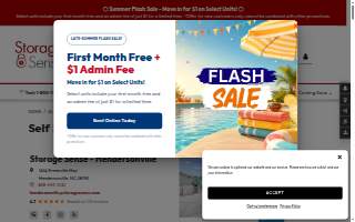 Hendersonville Self-Storage website
