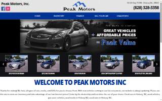 Peak Motors website