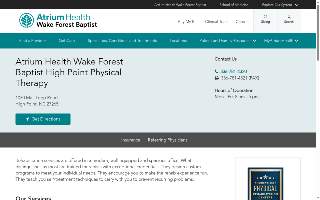 Atrium Health Wake Forest Baptist High Point Physical Therapy website