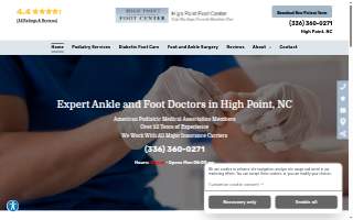 High Point Foot Center website
