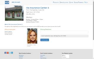 Hix Insurance Center High Point website