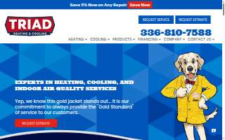 Triad Heating & Cooling, Inc. website