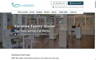 Carolina Family Vision website