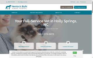 Hemlock Bluffs Animal Hospital website