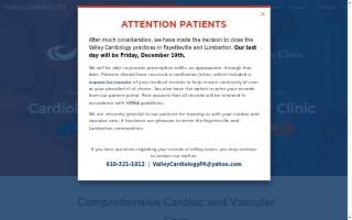 Valley Cardiology Vascular Clinic of Fayetteville website