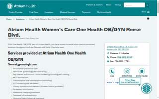 Atrium Health Women's Care One Health OB/GYN website