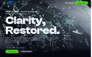 First Class Auto Glass NC website