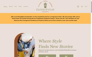 Cloth & Clay Consignment website