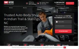 Tony Motors Collision & Auto Body Repair of Indian Trail website