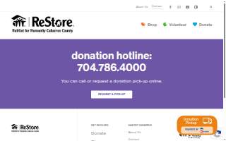 Habitat Cabarrus ReStore website
