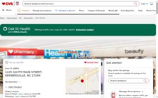 MinuteClinic at CVS of Kernersville website