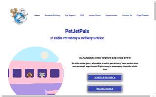 Pet Jet Pals website