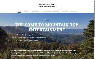Mountain Top Entertainment Asheville Wedding DJ and Photo Booth website