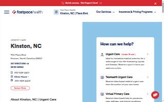 Fast Pace Health Urgent Care - Kinston - NC website