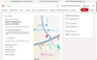 Walgreens Pharmacy of Kinston website