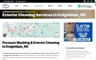 Clayton Pressure Washing of Knightdale website