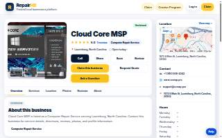 Cloud Core MSP website
