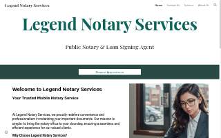 Legend Notary Services website
