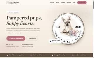For Pup Sake Grooming website