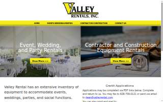 Valley Rental Centers website