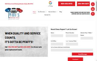 Pfaff's Auto Glass Inc website