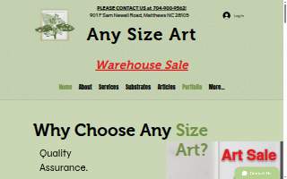 Any Size Art website