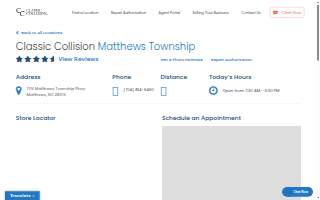 Classic Collision of Matthews website