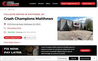 Crash Champions Collision Repair Matthews website
